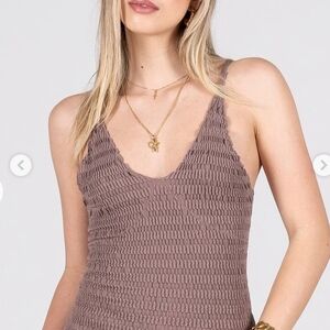 FREE PEOPLE Brown Textured Camisole